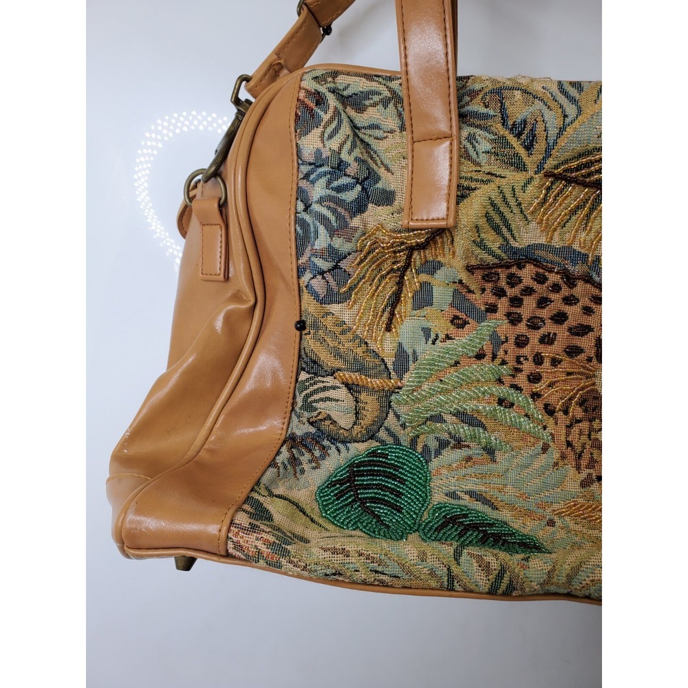 Signature Club A Ladies Tote Bag Safari Tapestry Embroidered Tiger‎ Cheeta Lion - Picture 3 of 16